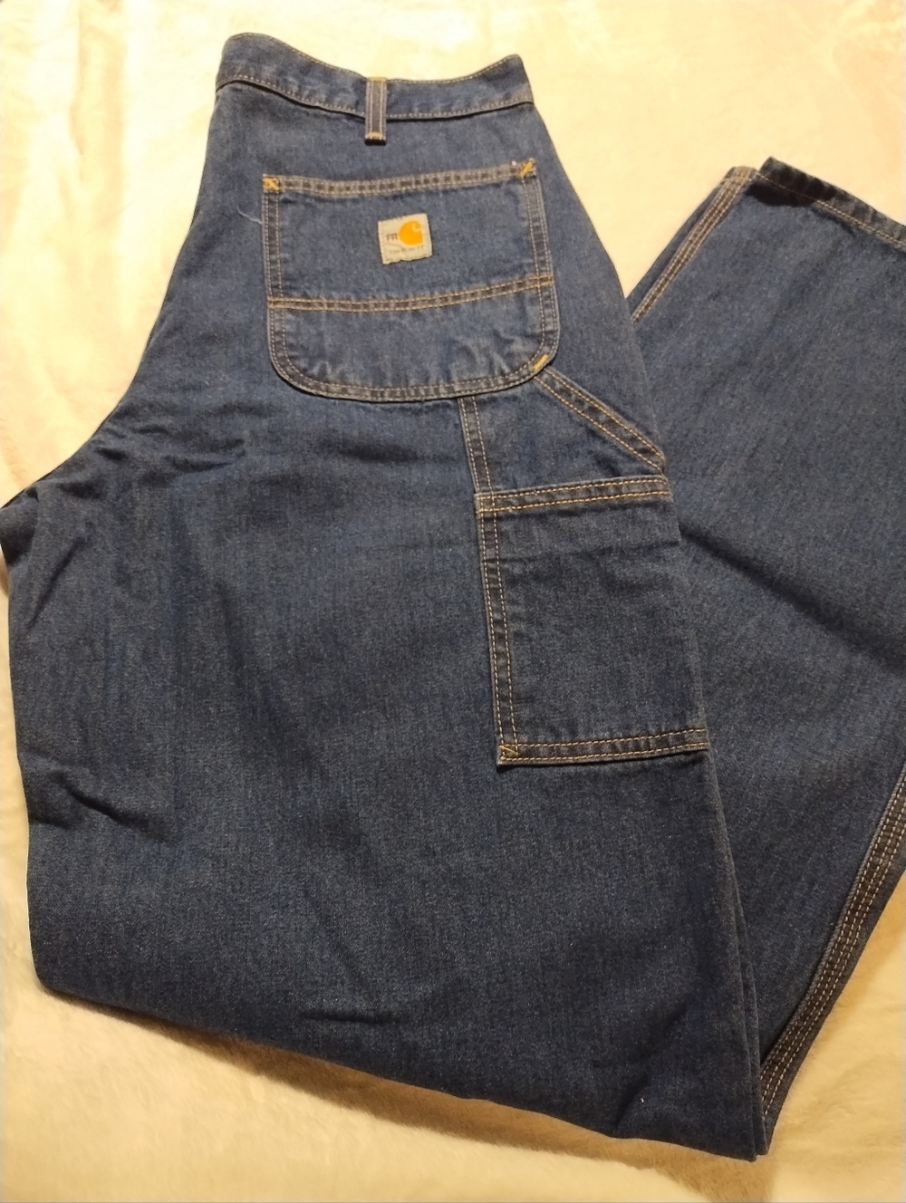 Carhartt Men's Flame Resistant Blue Relaxed Fit Carpenter Jeans